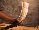 Viking Drinking Horn with Stand and Valknut Design