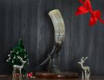 Viking Drinking Horn with Stand and Valknut Design