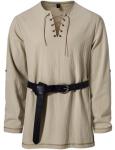 Men's Viking Renaissance Lace-Up Shirt - Khaki
