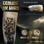Viking Drinking Horn with Stand and Vegvisir Design