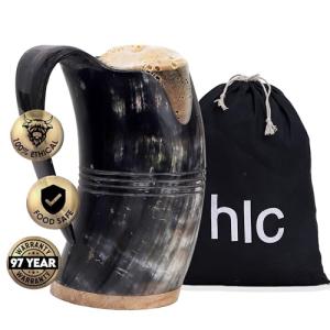 Viking Horn Beer Mug - 16 oz Natural Finish