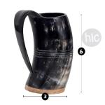 Viking Horn Beer Mug - 16 oz Natural Finish