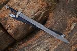 Viking Damascus Steel Sword with Scabbard