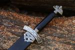 Viking Damascus Steel Sword with Scabbard