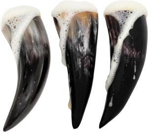 Set of 3 Viking Drinking Horns - Genuine Ox Horn