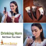 Set of 3 Viking Drinking Horns - Genuine Ox Horn