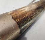 Carved Vintage Drinking Horns with Metal Details