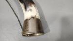 Carved Vintage Drinking Horns with Metal Details