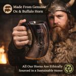 Viking Drinking Horn Mug with Burlap Gift Sack