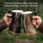 Viking Drinking Horn Mug with Burlap Gift Sack