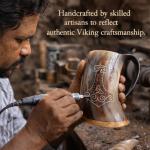 Viking Drinking Horn Mug with Burlap Gift Sack