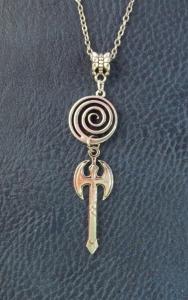 Norse Viking Axe Pendant Necklace in Silver