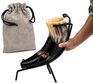 XXL Viking Drinking Horn Beer Stein with Accessories