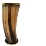 Viking Drinking Horn Tankard with Metal Rim