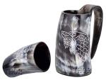Viking Ox Horn Mug Set - Wolf Design