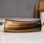 Viking Drinking Horn Tankard with Metal Rim