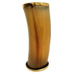 Viking Drinking Horn Tankard with Metal Rim