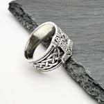 Thor's Hammer Mjolnir Viking Silver Ring for Men