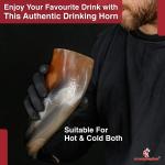 Viking Drinking Horn Mug with Deer Design