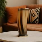 Viking Drinking Horn Tankard with Metal Rim