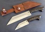 Dual Viking Seax Set with Leather Sheath and Blade