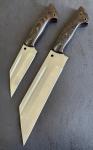 Dual Viking Seax Set with Leather Sheath and Blade