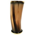 Viking Drinking Horn Tankard with Metal Rim