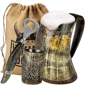 Viking Horn Mug Gift Set for Men