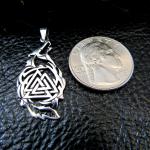 925 Silver Fenrir Wolf & Valknut Pendant