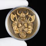 Viking Warrior Challenge Coin with Valknut Design