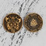 Viking Warrior Challenge Coin with Valknut Design