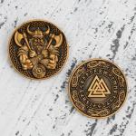 Viking Warrior Challenge Coin with Valknut Design