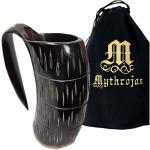 Authentic Viking Drinking Horn Mug with Leather Straps