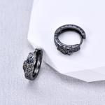 Viking Wolf Hoop Earrings in Sterling Silver