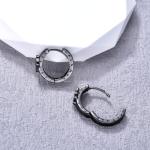 Viking Wolf Hoop Earrings in Sterling Silver