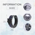 Viking Wolf Hoop Earrings in Sterling Silver