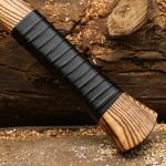 Engraved Viking Axe with Wooden Handle