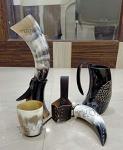 Viking Drinking Horn Mug with Stand and Opener