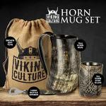 Viking Horn Mug Gift Set for Men