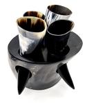Authentic Viking Drinking Horn Set with Shot Glasses