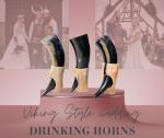 Handmade Viking Drinking Horn Mugs Set of 3