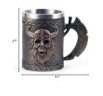 Viking Skull Mug - Stainless Steel Warrior Cup
