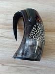 Viking Wolf Engraved Drinking Horn Mug - 16 Oz