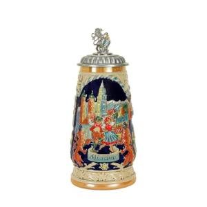 Viking Beer Stein with Pewter Lid - 1L