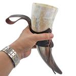 Viking Horn Mug with Leather Straps