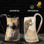 Fenrir Viking Drinking Horn Mug with Shot Glasses