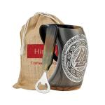 Viking Horn Mug with Valknut Symbol Engraving