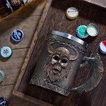 Viking Skull Mug - Stainless Steel Warrior Cup