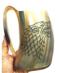 Vikings Valhalla Wolf Carved Drinking Horn Mug