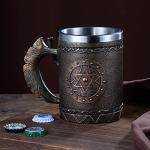 Viking Skull Mug - Stainless Steel Warrior Cup